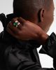 Yeprem Yeprem Reign Supreme 18kt white and yellow gold ring with emerald and diamonds - 3