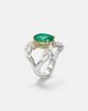 Yeprem Yeprem Reign Supreme 18kt white and yellow gold ring with emerald and diamonds - 4