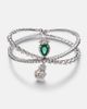 Yeprem Yeprem Reign Supreme 18kt white gold bangle with diamonds and emerald - 1