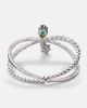Yeprem Yeprem Reign Supreme 18kt white gold bangle with diamonds and emerald - 4