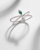 Yeprem Yeprem Reign Supreme 18kt white gold bangle with diamonds and emerald - 5