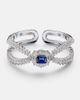 Yeprem Yeprem Reign Supreme 18kt white gold cuff bracelet with diamonds and sapphire - 1