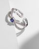 Yeprem Yeprem Reign Supreme 18kt white gold cuff bracelet with diamonds and sapphire - 5