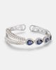 Yeprem Yeprem Reign Supreme 18kt white gold cuff bracelet with diamonds and sapphires - 1