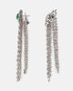 Yeprem Yeprem Reign Supreme 18kt white gold drop earrings with diamonds and emeralds - 4