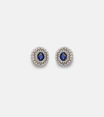 Yeprem Yeprem Reign Supreme 18kt white gold earrings with diamonds and sapphires