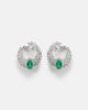 Yeprem Yeprem Reign Supreme 18kt white gold hoop earrings with diamonds and emeralds - 1