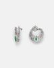 Yeprem Yeprem Reign Supreme 18kt white gold hoop earrings with diamonds and emeralds - 4