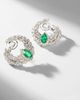 Yeprem Yeprem Reign Supreme 18kt white gold hoop earrings with diamonds and emeralds - 5