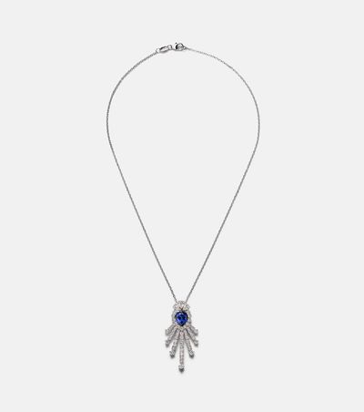 Yeprem Yeprem Reign Supreme 18kt white gold necklace with diamonds and sapphire