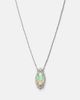 Yeprem Yeprem Reign Supreme 18kt white gold pendant necklace with diamonds and opal - 4