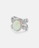 Yeprem Yeprem Reign Supreme 18kt white gold ring with diamonds and opal - 1