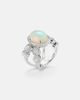 Yeprem Yeprem Reign Supreme 18kt white gold ring with diamonds and opal - 4