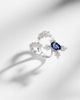 Yeprem Yeprem Reign Supreme 18kt white gold ring with diamonds and sapphire - 5