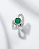 Yeprem Yeprem Reign Supreme 18kt white gold ring with emerald and diamonds - 5