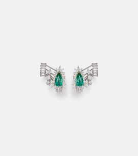 Yeprem Yeprem Reign Supreme 18kt yellow and white gold earrings with diamonds and emerald
