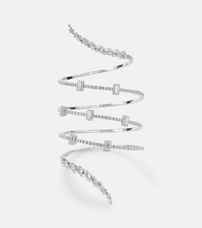 Yeprem Yeprem Y-Couture 18kt white gold cuff bracelet with diamonds