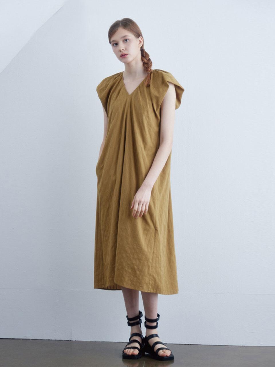YGBM Back Point Cotton Midi Dress [Neutral] (Y11YOL021)