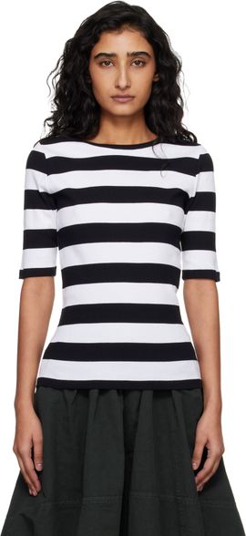 YMC YMC White & Black Striped T-shirt