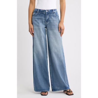 YMI YMI Studded Star Pocket High Waist Wide Leg Jeans