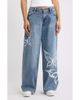 YMI YMI Tattoo Butterfly High Waist Wide Leg Jeans - 1