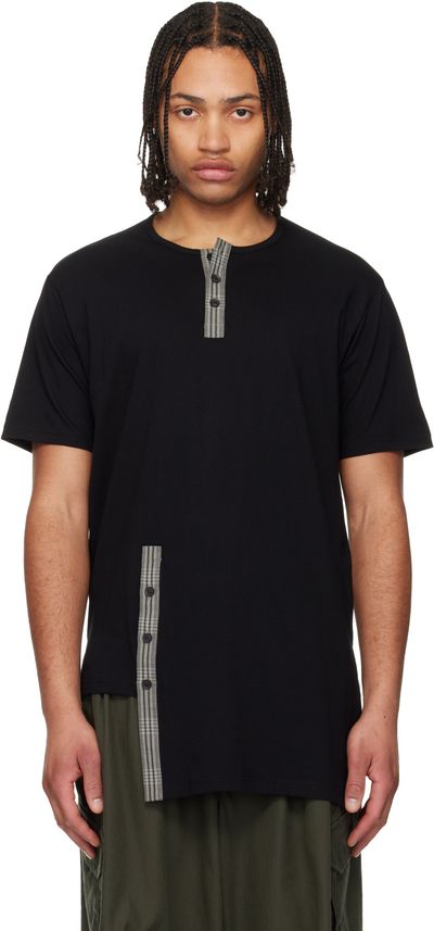 YOHJI YAMAMOTO YOHJI YAMAMOTO Black Asymmetrical Henley