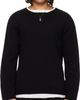 YOHJI YAMAMOTO YOHJI YAMAMOTO Black Cotton Cashmere Round Neck PO Knit Sweater - 1