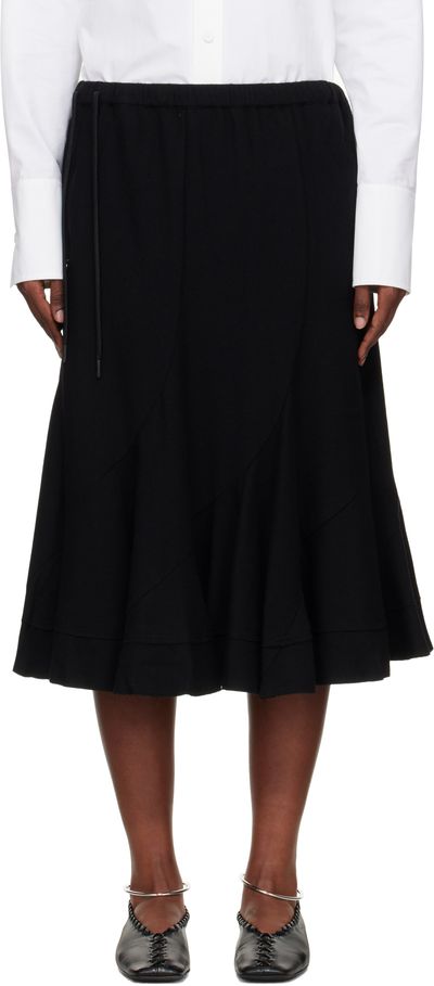 YOHJI YAMAMOTO YOHJI YAMAMOTO Black Eringi Midi Skirt