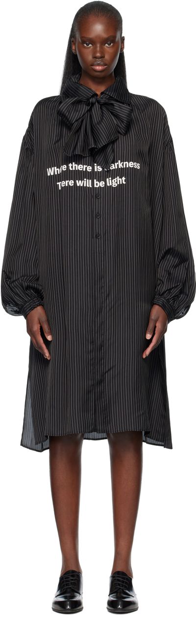 YOHJI YAMAMOTO YOHJI YAMAMOTO Black Message Scarf Shirt