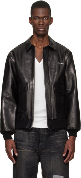 YOHJI YAMAMOTO YOHJI YAMAMOTO Black Neighborhood Edition Leather Jacket