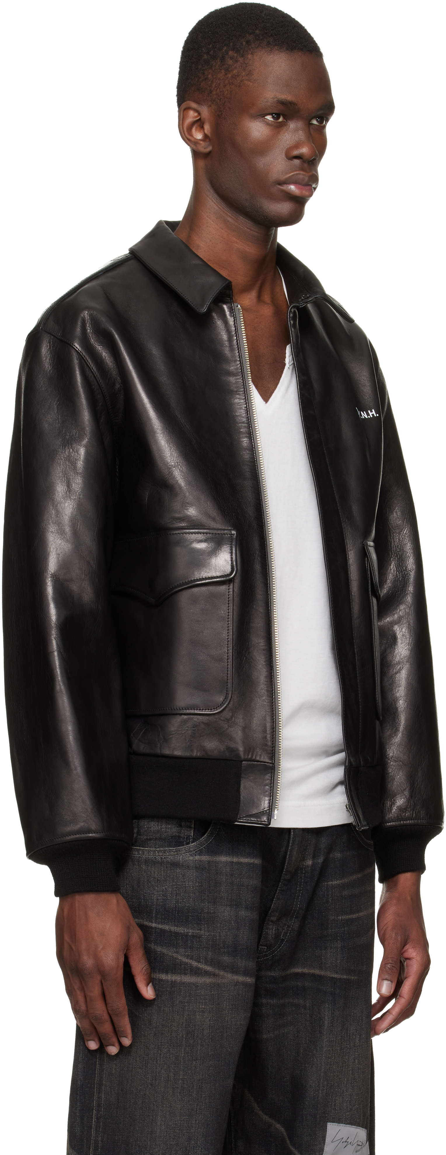 YOHJI YAMAMOTO - Black Neighborhood Edition Leather Jacket