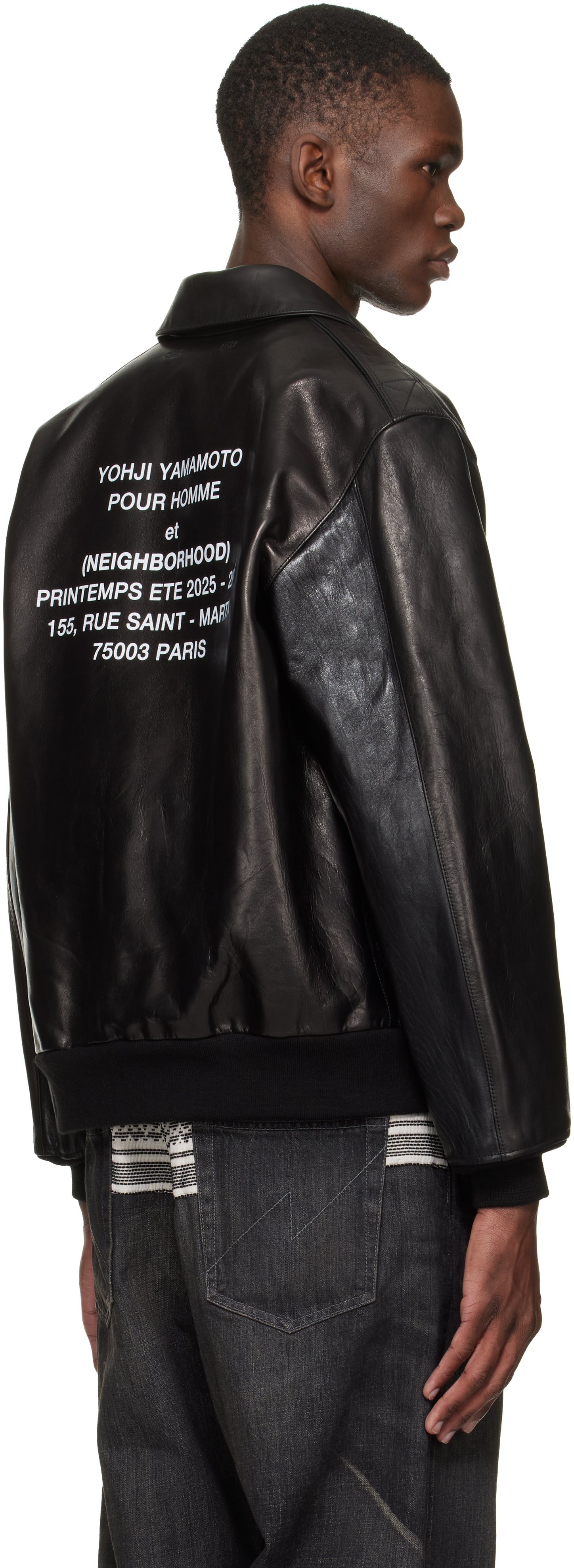 YOHJI YAMAMOTO - Black Neighborhood Edition Leather Jacket