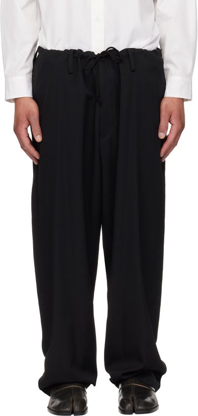 YOHJI YAMAMOTO YOHJI YAMAMOTO Black New Standard String Trousers
