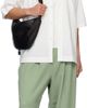 YOHJI YAMAMOTO YOHJI YAMAMOTO Black Scratch Horse Leather Half Moon Shoulder Bag - 4