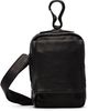 YOHJI YAMAMOTO YOHJI YAMAMOTO Black Scratch Horse Leather Zip Shoulder Pouch - 1