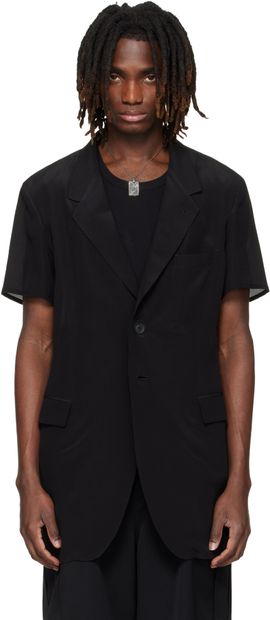 YOHJI YAMAMOTO YOHJI YAMAMOTO Black Short Sleeve Blazer