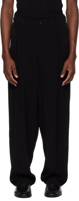 YOHJI YAMAMOTO YOHJI YAMAMOTO Black TA Tuxedo 1 Tuck Trousers