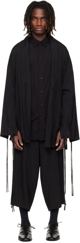 YOHJI YAMAMOTO YOHJI YAMAMOTO Black Thin Stripe Jacket