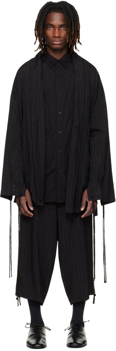 YOHJI YAMAMOTO YOHJI YAMAMOTO Black Thin Stripe Jacket