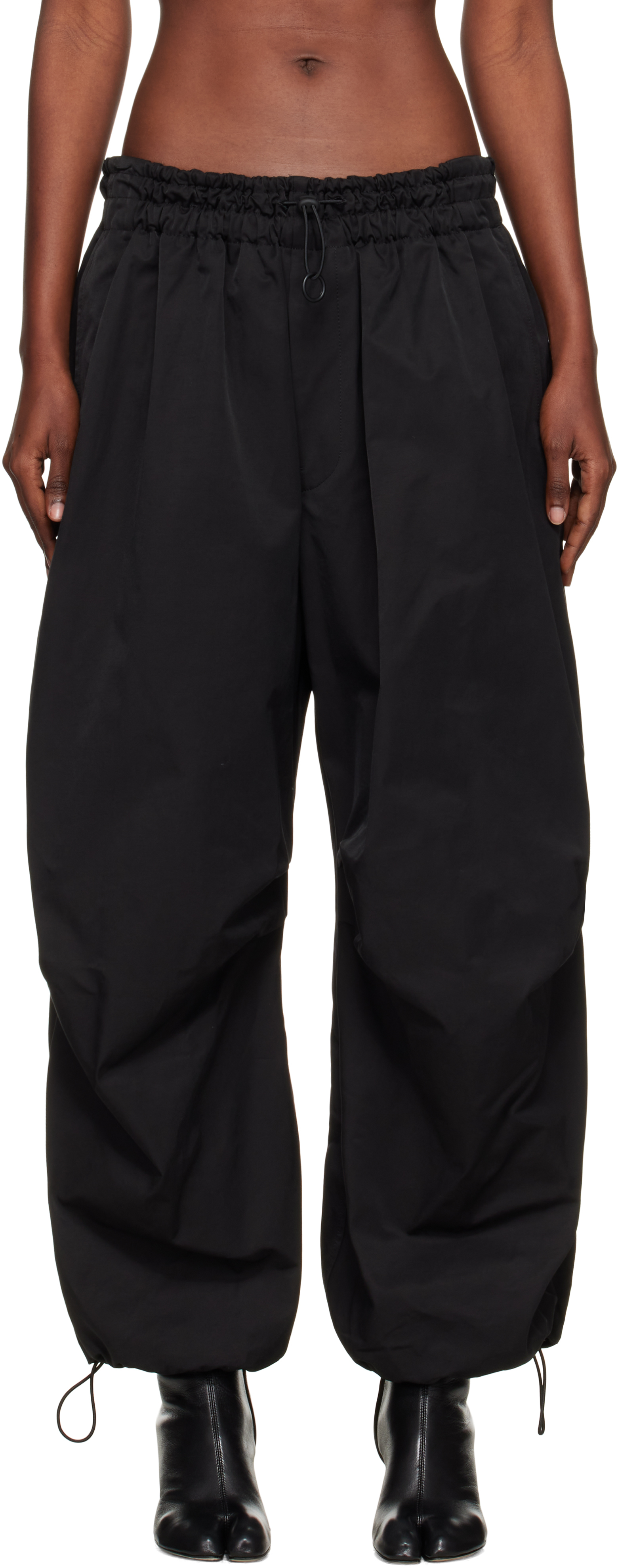 YOHJI YAMAMOTO - Black Twill Parachute Lounge Pants