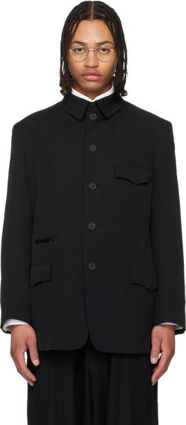 YOHJI YAMAMOTO YOHJI YAMAMOTO Black Wool Gabardine Army Blazer