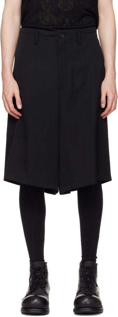 YOHJI YAMAMOTO YOHJI YAMAMOTO Black Wool Gabardine St Pocket Shorts