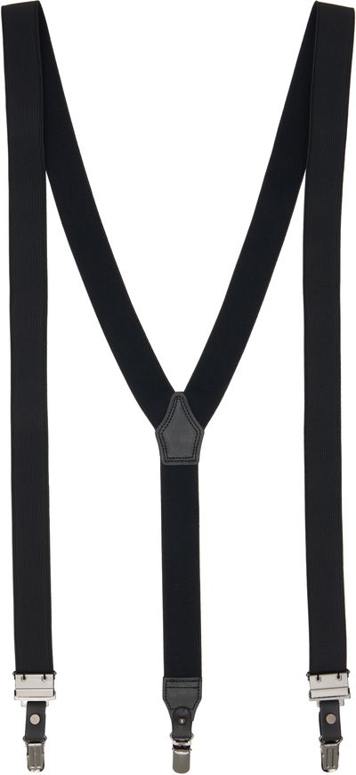 YOHJI YAMAMOTO YOHJI YAMAMOTO Black Woolly Spin Tape 30mm 2way Suspenders