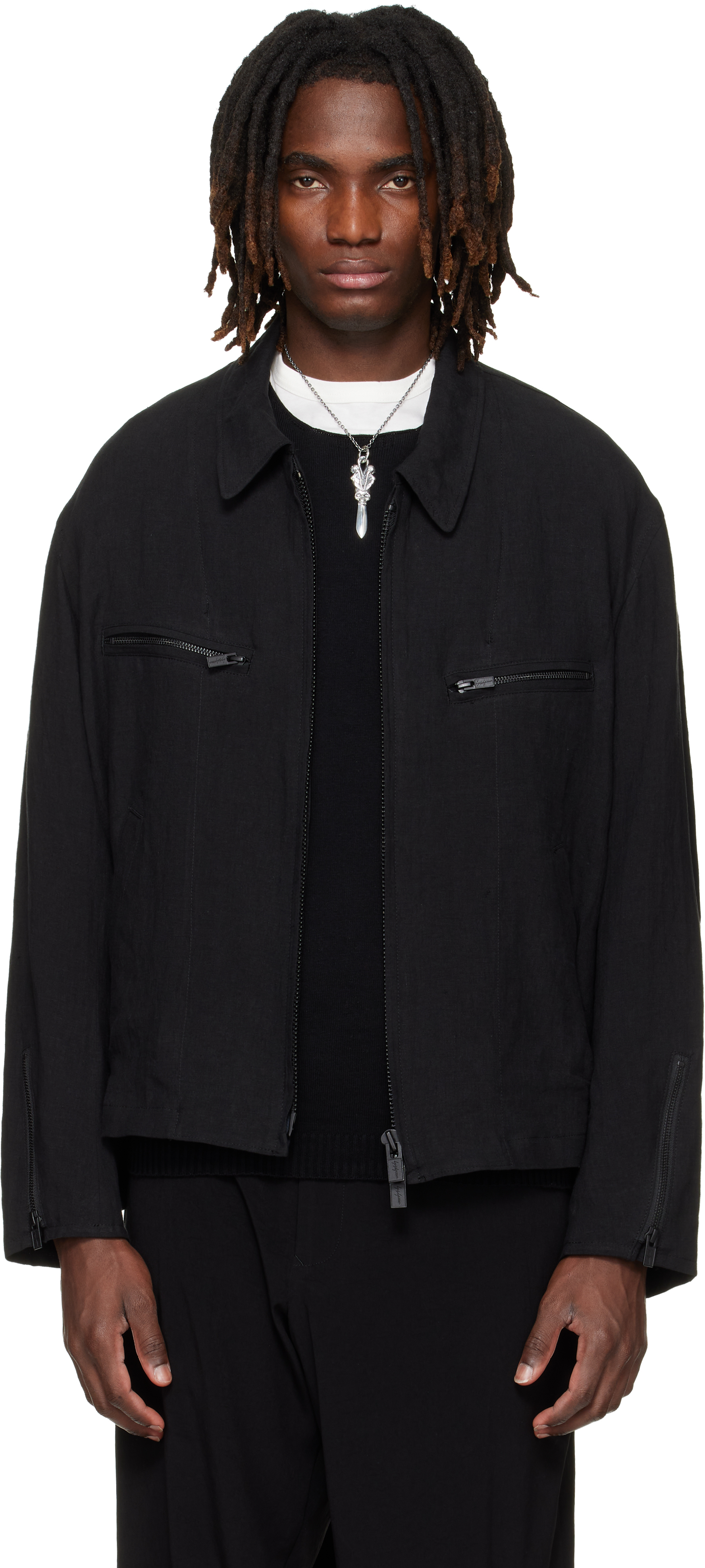 ふ*ー様 Yohji Yamamoto +noir cocoon jacket YOHJI YAMAMOTO - Black Neighborhood Edition Leather Jacket