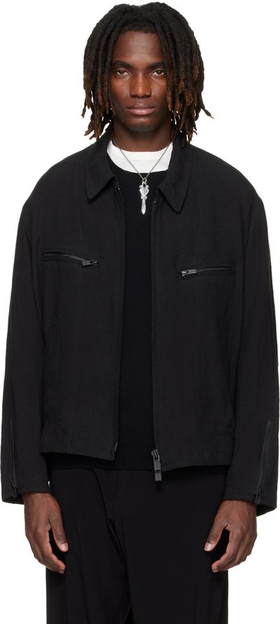 YOHJI YAMAMOTO YOHJI YAMAMOTO Black Zip Blouson Jacket