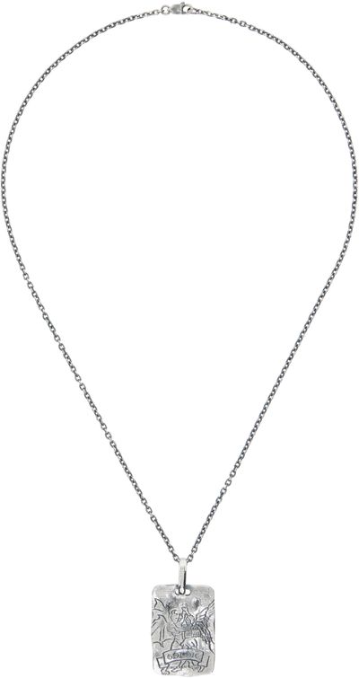 YOHJI YAMAMOTO YOHJI YAMAMOTO Devil & Angel Plate Pendant Necklace