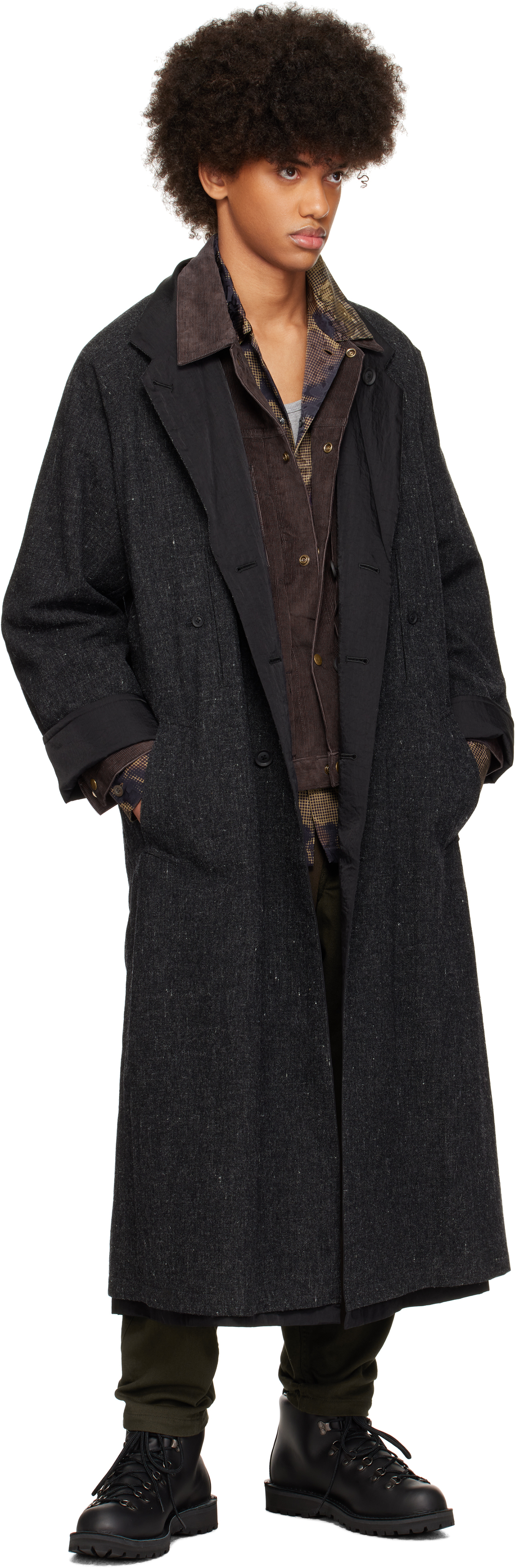 YOHJI YAMAMOTO - Gray I-Raglan Reversible Coat YOHJI YAMAMOTO - Gray I-Raglan Reversible Coat