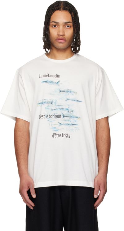 YOHJI YAMAMOTO YOHJI YAMAMOTO Off-White 30/- Combed Plain Stitch Short Sleeve T-shirt