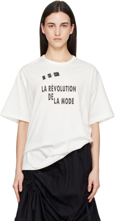 YOHJI YAMAMOTO YOHJI YAMAMOTO Off-White 'La Révolution' Short Sleeve T-shirt