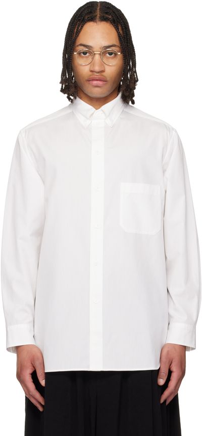 YOHJI YAMAMOTO YOHJI YAMAMOTO White Cotton Broad Double Collar Shirt
